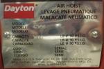 DAYTON AIR HOISTS 1/2 TON Model 4ZW56 label